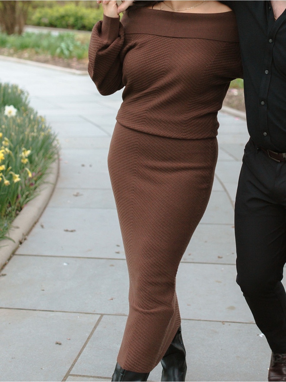 Favorite Daughter Chocolate Brown Ribbed Crew Sweater